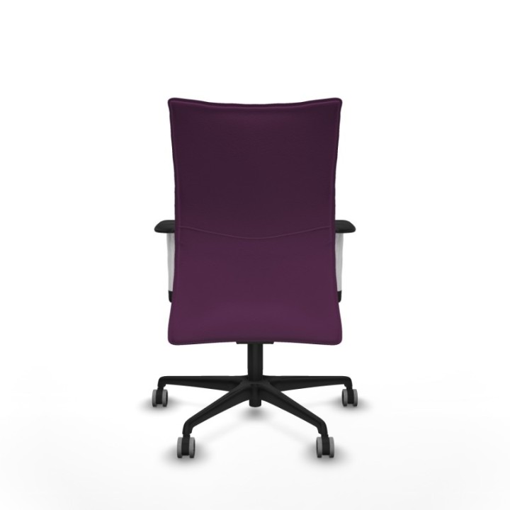 Albacete confidente sincro similpiel morado brazos 1D blancos base nailon ruedas 65mm engomadas