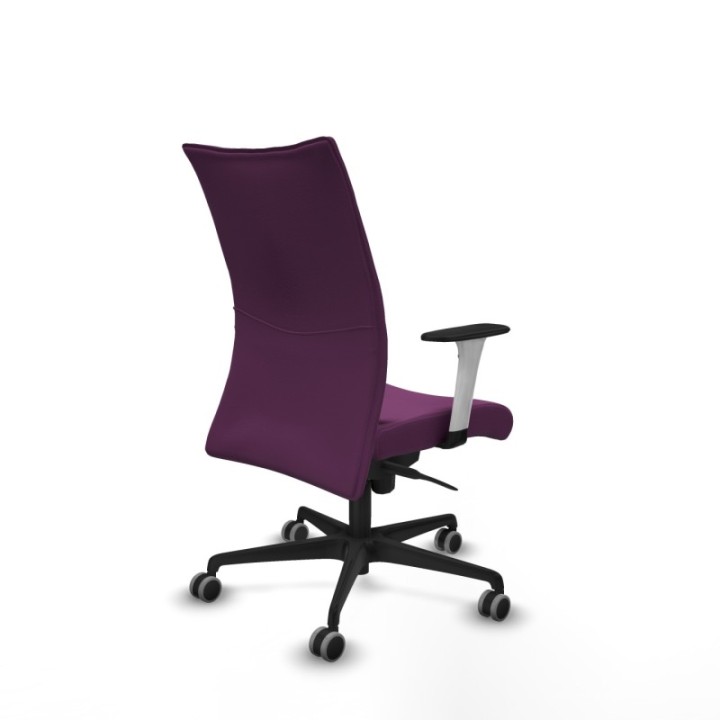 Albacete confidente sincro similpiel morado brazos 1D blancos base nailon ruedas 65mm engomadas