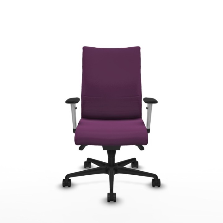 Albacete confidente sincro similpiel morado brazos 1D blancos base nailon ruedas 65 mm nailon