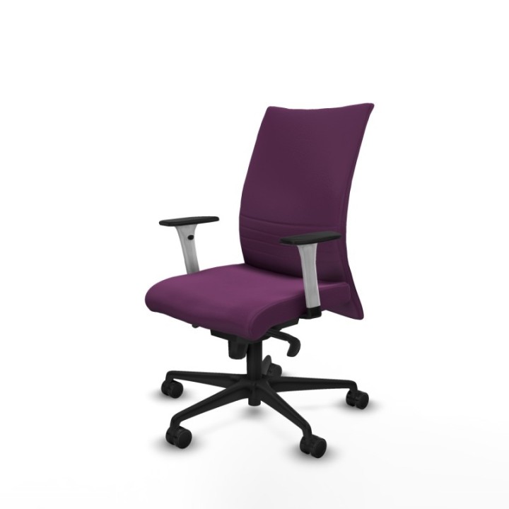 Albacete confidente sincro similpiel morado brazos 1D blancos base nailon ruedas 65 mm nailon