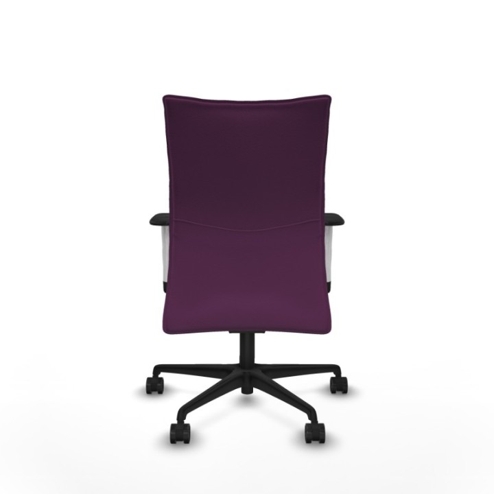 Albacete confidente sincro similpiel morado brazos 1D blancos base nailon ruedas 65 mm nailon