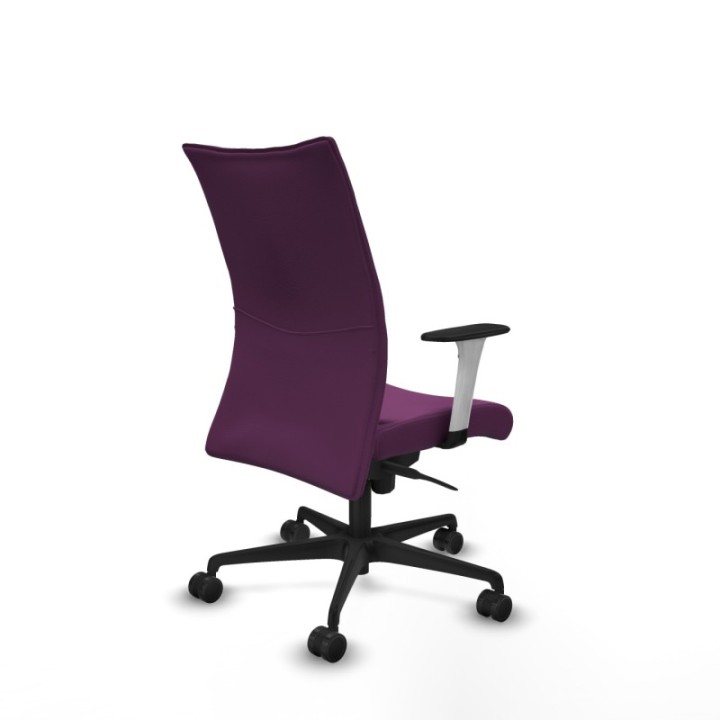 Albacete confidente sincro similpiel morado brazos 1D blancos base nailon ruedas 65 mm nailon