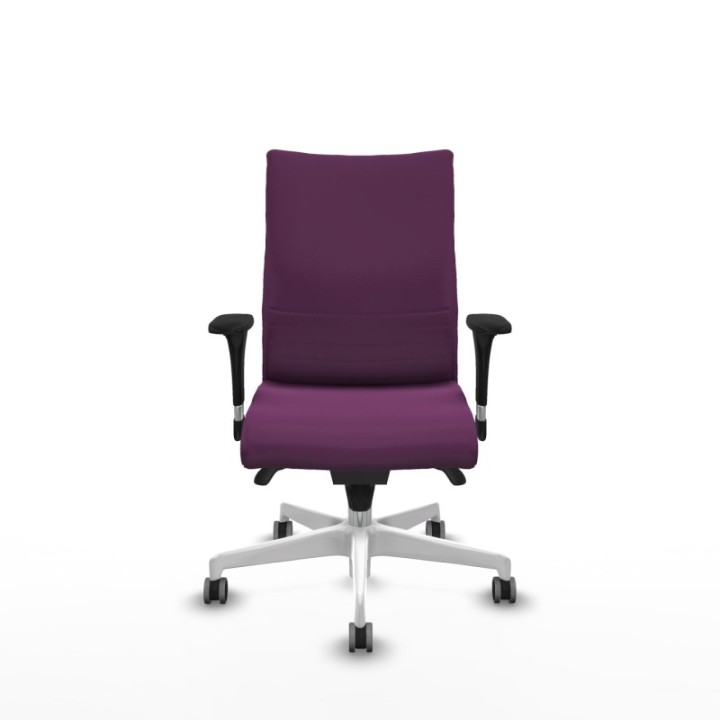 Albacete confidente sincro similpiel morado brazos 1D base blanca ruedas 65mm engomadas