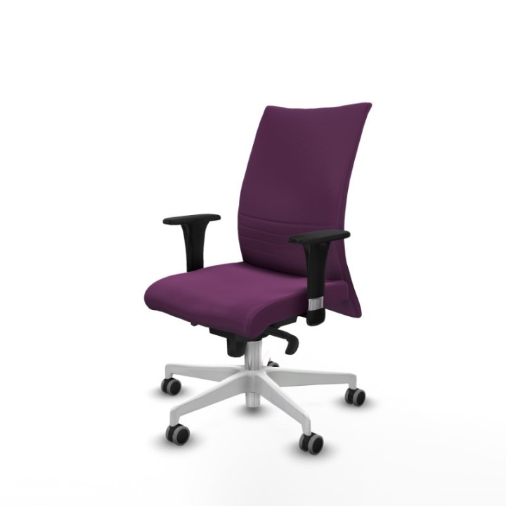 Albacete confidente sincro similpiel morado brazos 1D base blanca ruedas 65mm engomadas