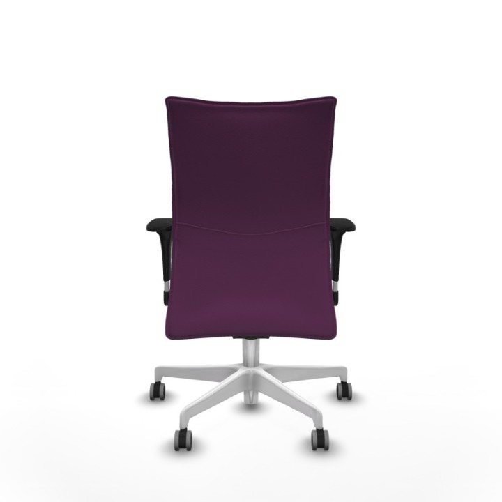 Albacete confidente sincro similpiel morado brazos 1D base blanca ruedas 65mm engomadas