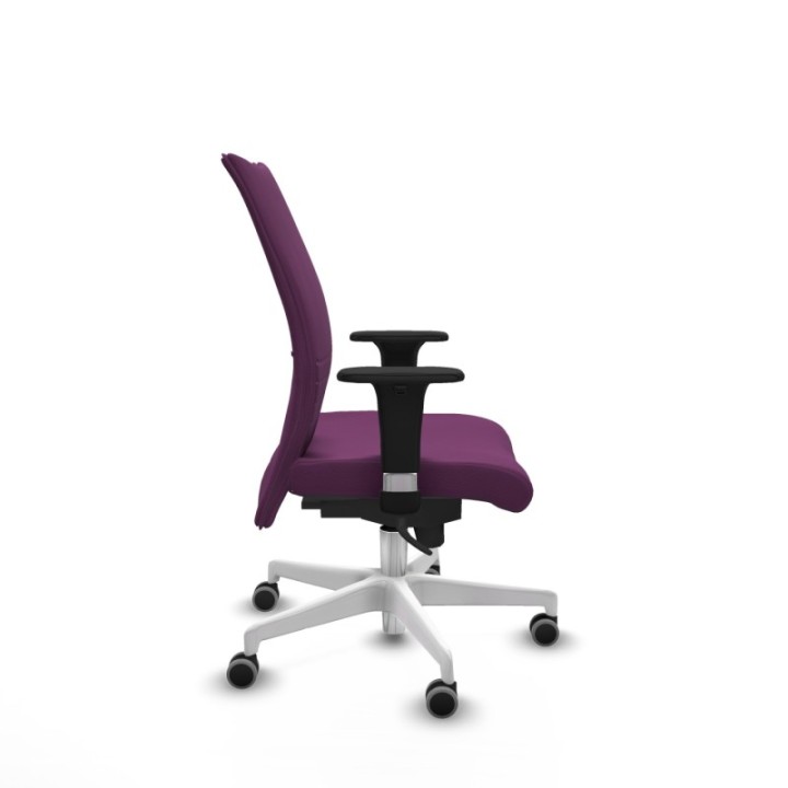 Albacete confidente sincro similpiel morado brazos 1D base blanca ruedas 65mm engomadas