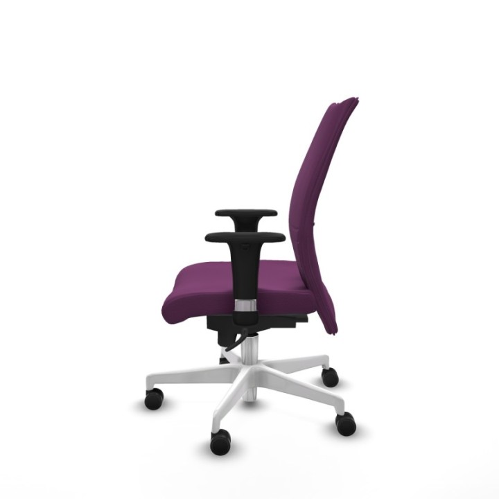 Albacete confidente sincro similpiel morado brazos 1D base blanca ruedas 65 mm nailon