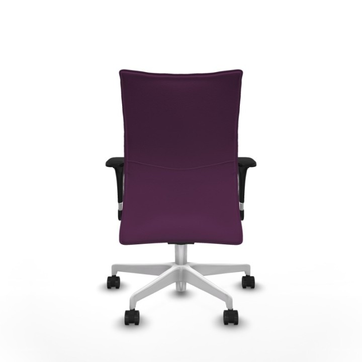 Albacete confidente sincro similpiel morado brazos 1D base blanca ruedas 65 mm nailon