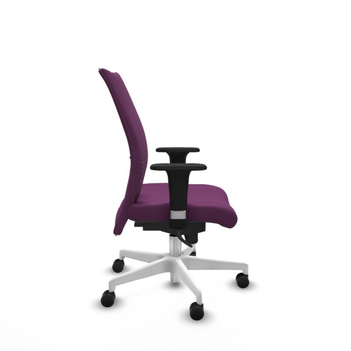 Albacete confidente sincro similpiel morado brazos 1D base blanca ruedas 65 mm nailon