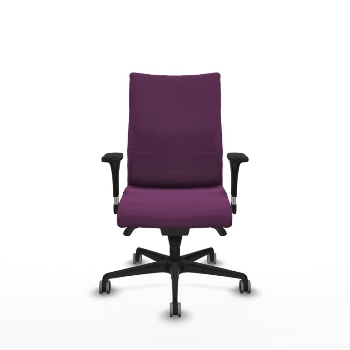 Albacete confidente sincro similpiel morado brazos 1D base nailon ruedas 65mm engomadas