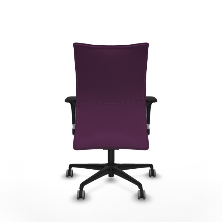 Albacete confidente sincro similpiel morado brazos 1D base nailon ruedas 65mm engomadas