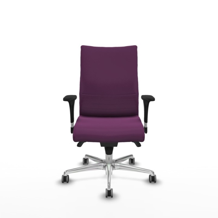 Albacete confidente sincro similpiel morado brazos 1D base aluminio ruedas 65mm engomadas