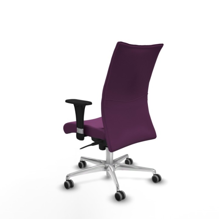 Albacete confidente sincro similpiel morado brazos 1D base aluminio ruedas 65mm engomadas