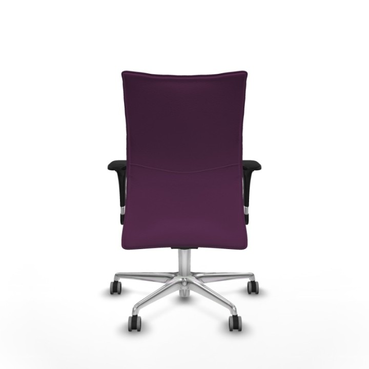 Albacete confidente sincro similpiel morado brazos 1D base aluminio ruedas 65mm engomadas