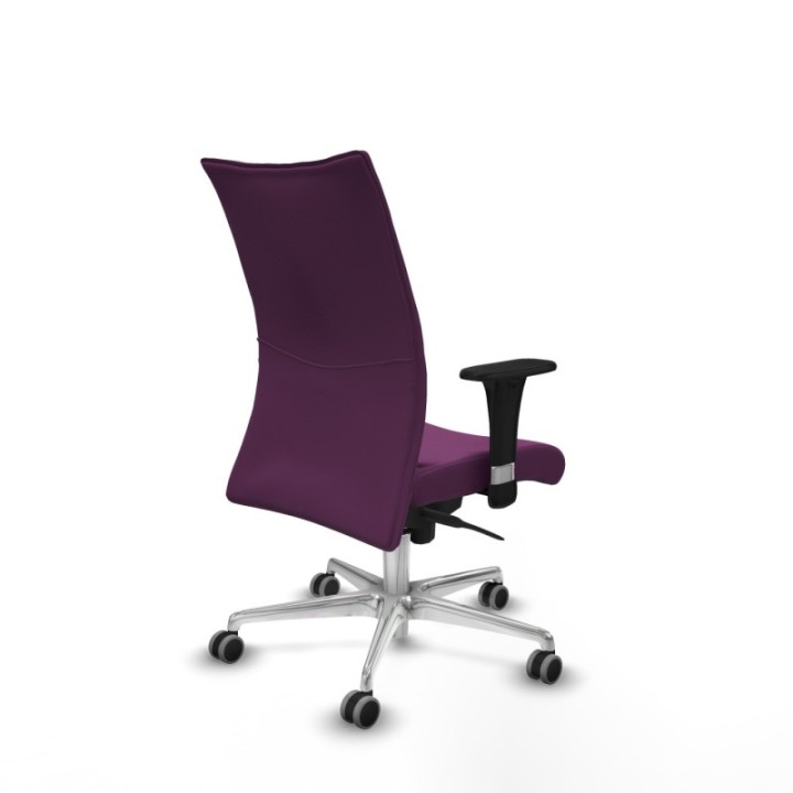 Albacete confidente sincro similpiel morado brazos 1D base aluminio ruedas 65mm engomadas