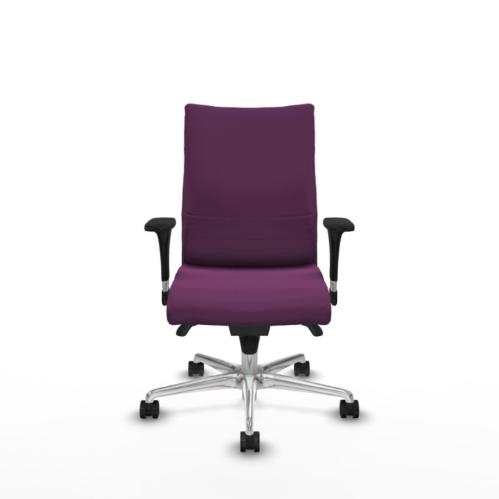 Albacete confidente sincro similpiel morado brazos 1D base aluminio ruedas 65 mm nailon