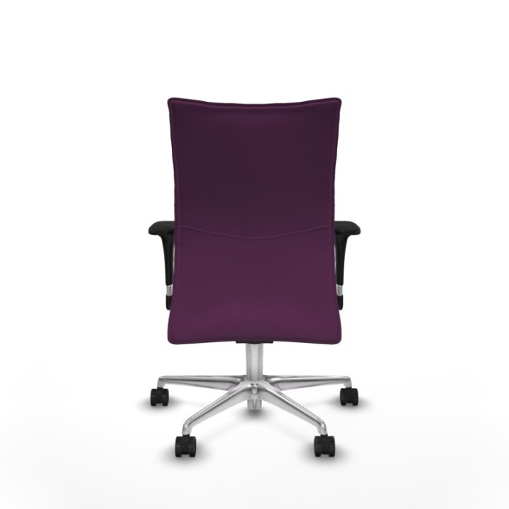 Albacete confidente sincro similpiel morado brazos 1D base aluminio ruedas 65 mm nailon