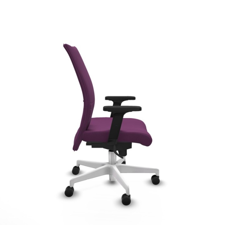 Albacete confidente sincro similpiel morado brazos 2D base blanca ruedas 65 mm nailon