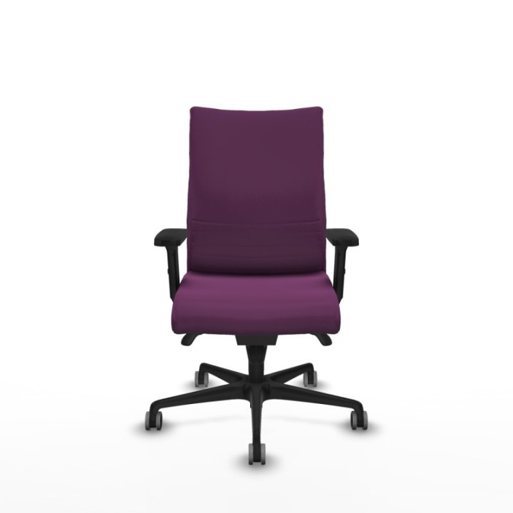 Albacete confidente sincro similpiel morado brazos 2D base nailon ruedas 65mm engomadas