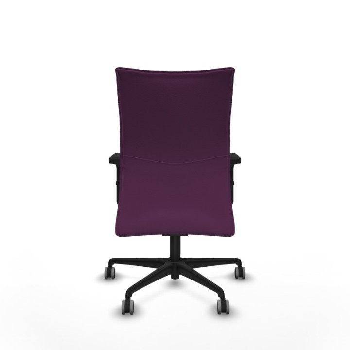 Albacete confidente sincro similpiel morado brazos 2D base nailon ruedas 65mm engomadas