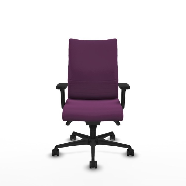 Albacete confidente sincro similpiel morado brazos 2D base nailon ruedas 65 mm nailon