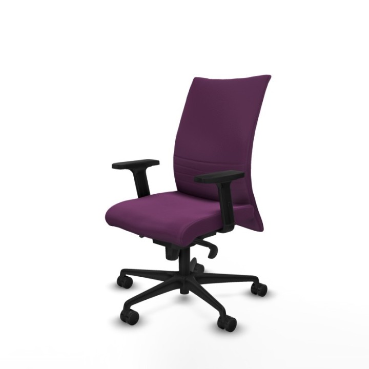 Albacete confidente sincro similpiel morado brazos 2D base nailon ruedas 65 mm nailon