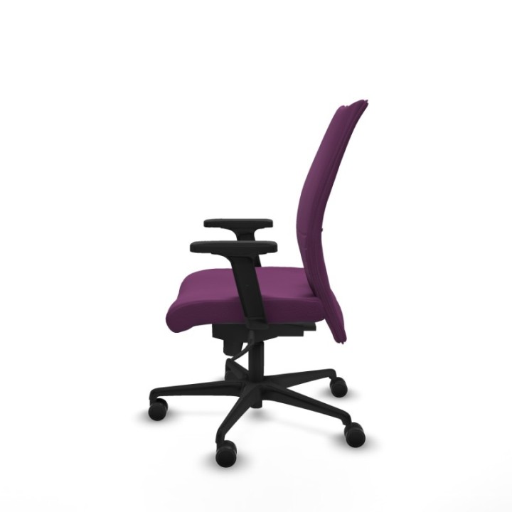 Albacete confidente sincro similpiel morado brazos 2D base nailon ruedas 65 mm nailon