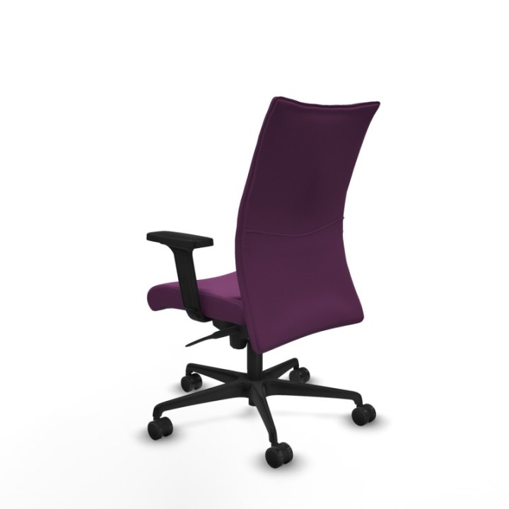 Albacete confidente sincro similpiel morado brazos 2D base nailon ruedas 65 mm nailon