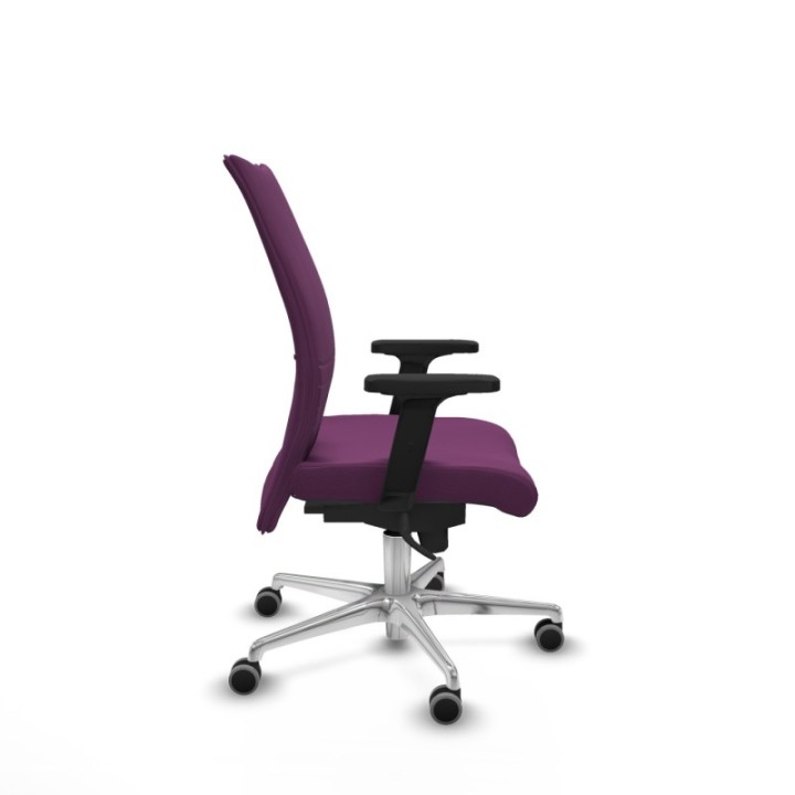 Albacete confidente sincro similpiel morado brazos 2D base aluminio ruedas 65mm engomadas