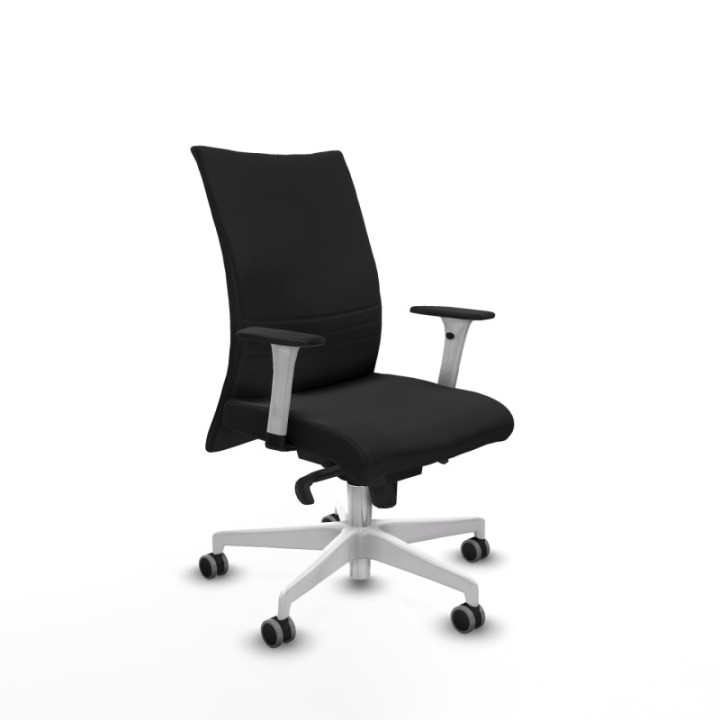 Albacete confidente sincro similpiel negro brazos 1D blancos base blanca ruedas 65mm engomadas