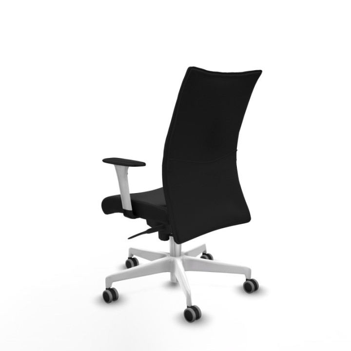 Albacete confidente sincro similpiel negro brazos 1D blancos base blanca ruedas 65mm engomadas