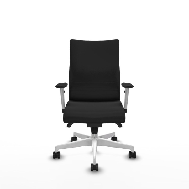 Albacete confidente sincro similpiel negro brazos 1D blancos base blanca ruedas 65 mm nailon