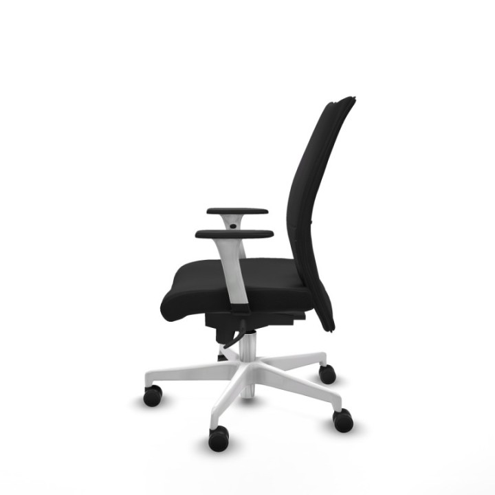 Albacete confidente sincro similpiel negro brazos 1D blancos base blanca ruedas 65 mm nailon