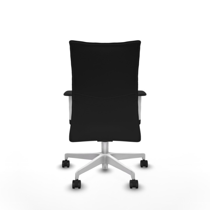 Albacete confidente sincro similpiel negro brazos 1D blancos base blanca ruedas 65 mm nailon