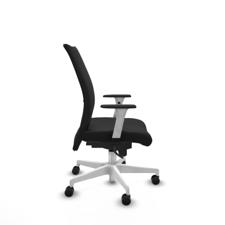 Albacete confidente sincro similpiel negro brazos 1D blancos base blanca ruedas 65 mm nailon