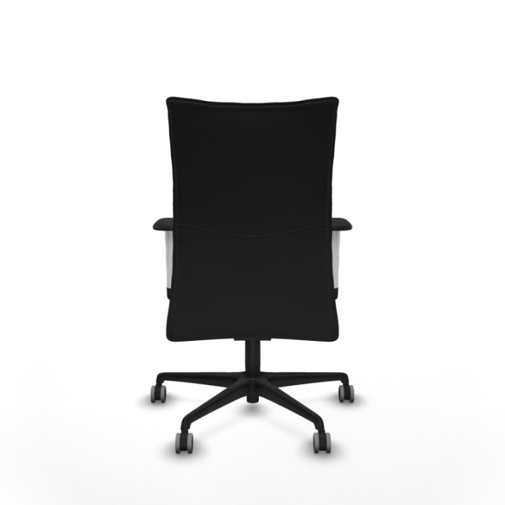 Albacete confidente sincro similpiel negro brazos 1D blancos base nailon ruedas 65mm engomadas