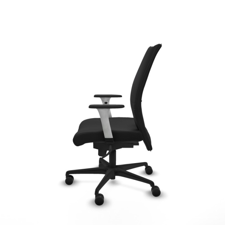 Albacete confidente sincro similpiel negro brazos 1D blancos base nailon ruedas 65 mm nailon