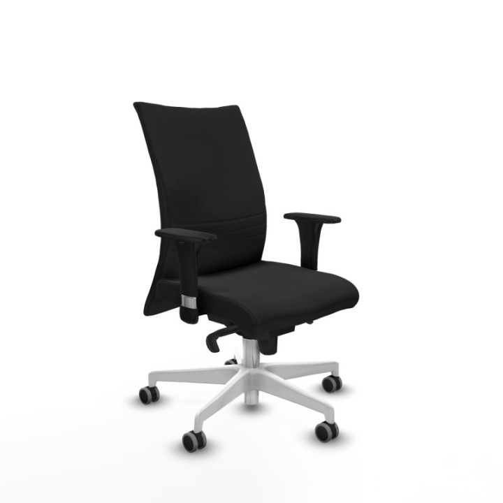 Albacete confidente sincro similpiel negro brazos 1D base blanca ruedas 65mm engomadas