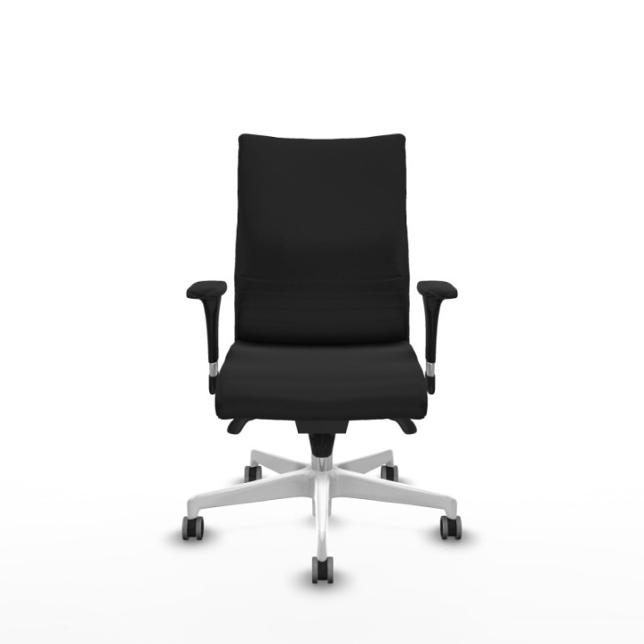 Albacete confidente sincro similpiel negro brazos 1D base blanca ruedas 65mm engomadas