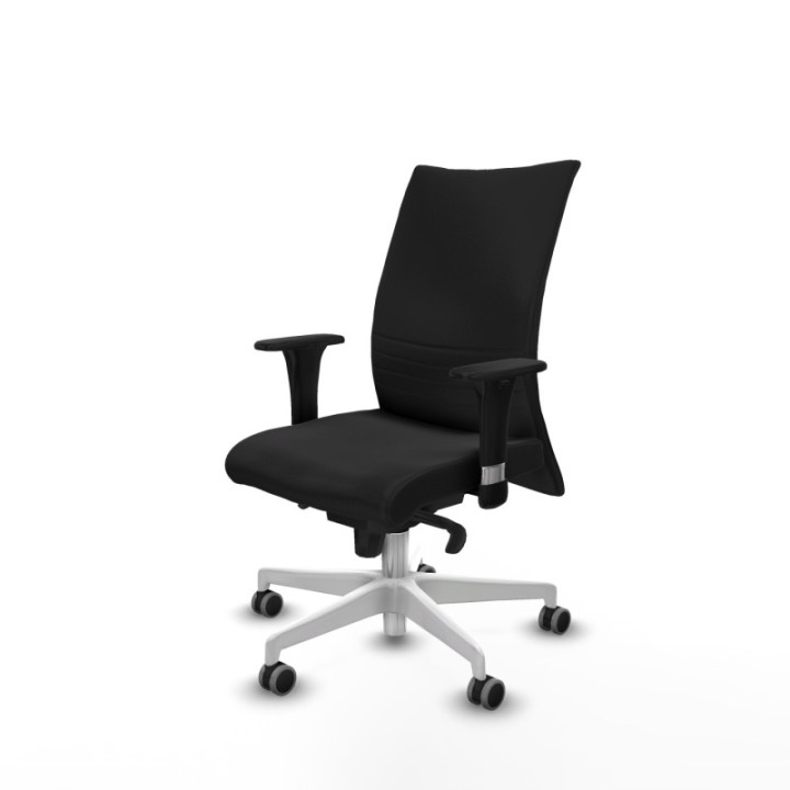 Albacete confidente sincro similpiel negro brazos 1D base blanca ruedas 65mm engomadas