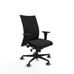 Albacete confidente sincro similpiel negro brazos 1D base nailon ruedas 65mm engomadas