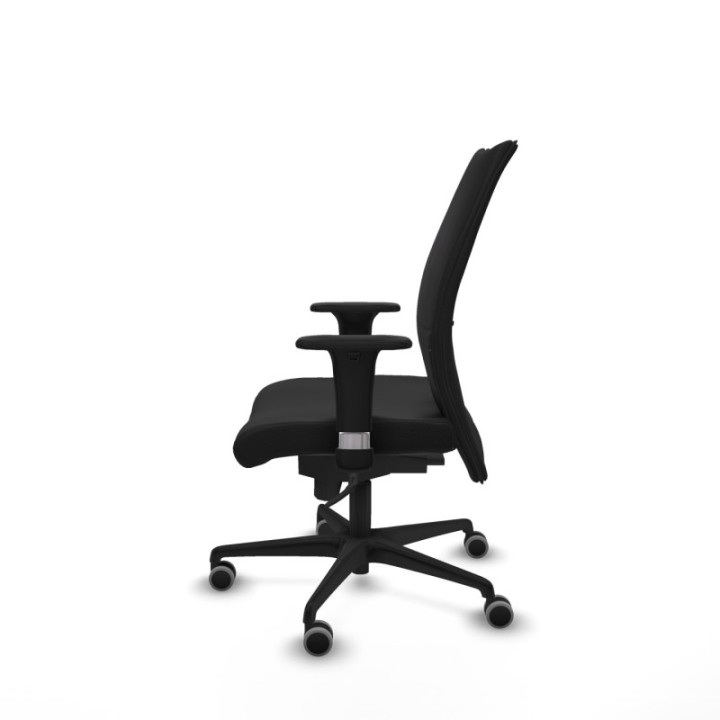 Albacete confidente sincro similpiel negro brazos 1D base nailon ruedas 65mm engomadas