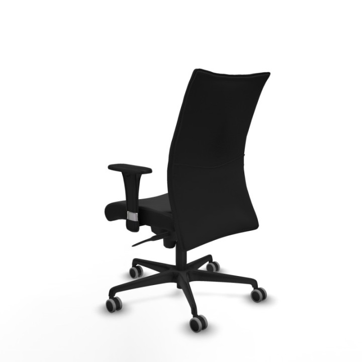 Albacete confidente sincro similpiel negro brazos 1D base nailon ruedas 65mm engomadas