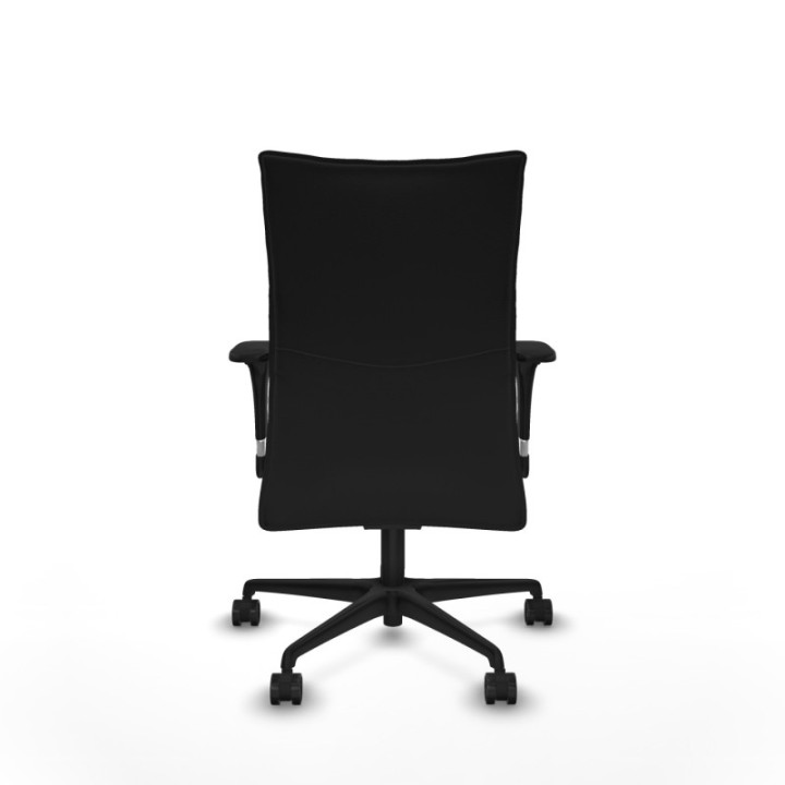 Albacete confidente sincro similpiel negro brazos 1D base nailon ruedas 65 mm nailon