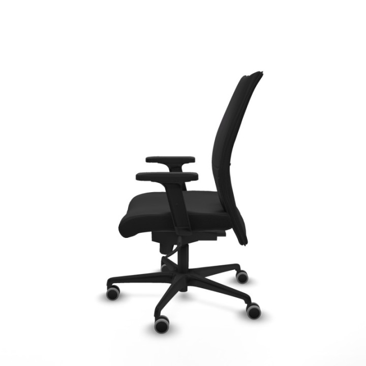 Albacete confidente sincro similpiel negro brazos 2D base nailon ruedas 65mm engomadas