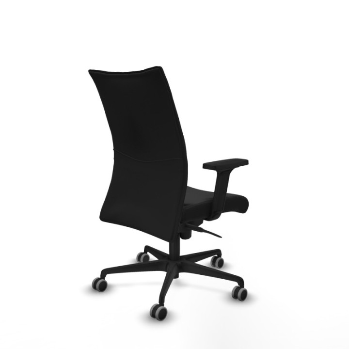 Albacete confidente sincro similpiel negro brazos 2D base nailon ruedas 65mm engomadas