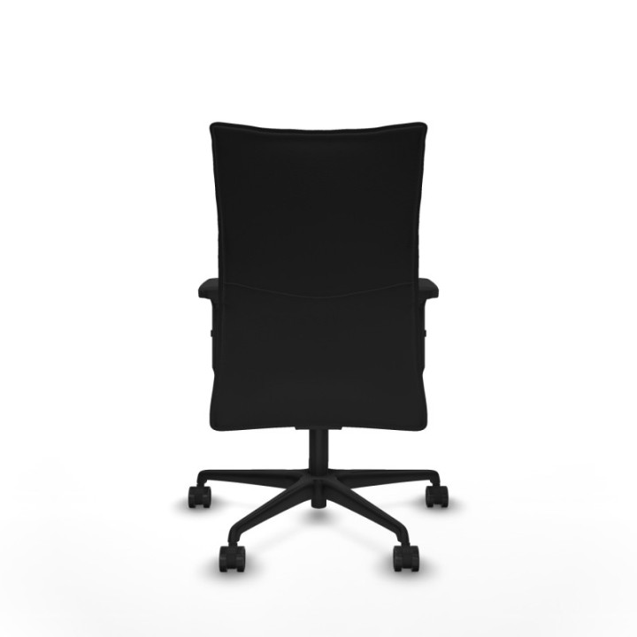 Albacete confidente sincro similpiel negro brazos 2D base nailon ruedas 65 mm nailon