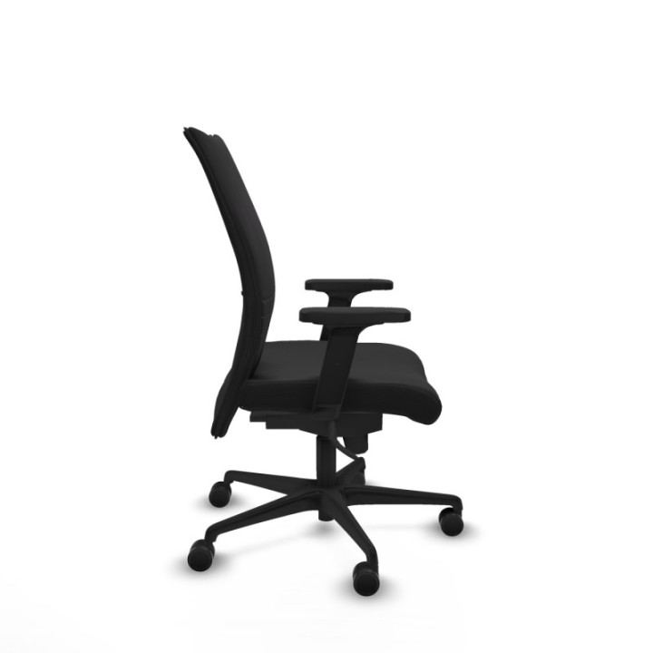 Albacete confidente sincro similpiel negro brazos 2D base nailon ruedas 65 mm nailon