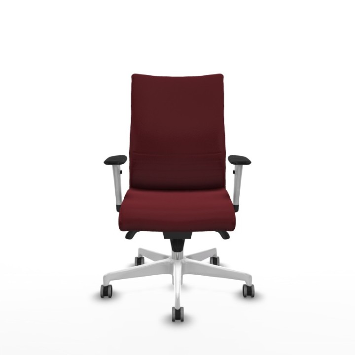 Albacete confidente sincro similpiel granate brazos 1D blancos base blanca ruedas 65mm engomadas