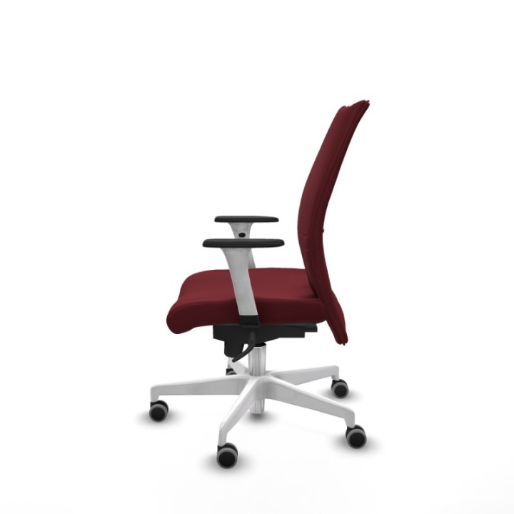 Albacete confidente sincro similpiel granate brazos 1D blancos base blanca ruedas 65mm engomadas